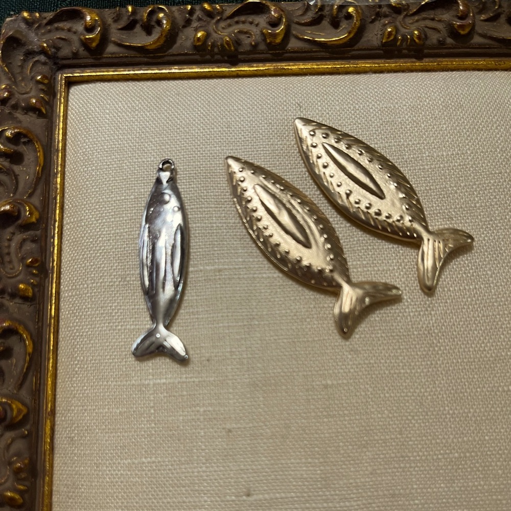 Silver and Gold Fish Charm/Beads
